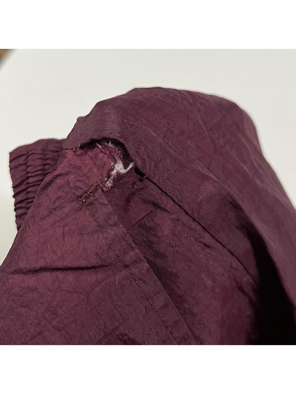 Vintage Reebok Track Windbreaker Pants Sz L Maroon Lined Warmup Running - Picture 8 of 10